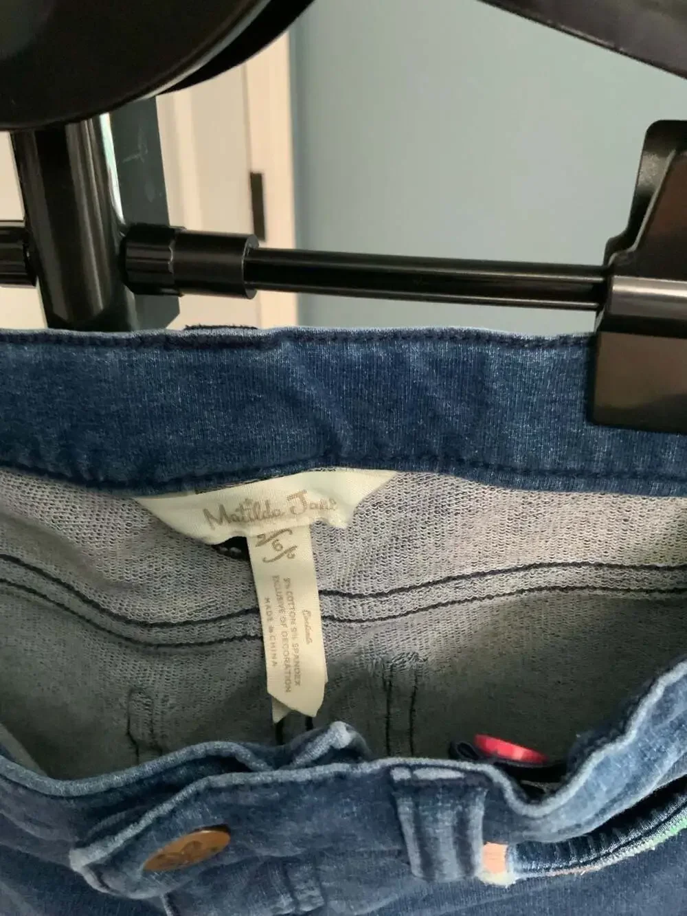 Matilda Jane Jeans Size 6 Blue Denim Jeggings Rainbow Pocket Detail